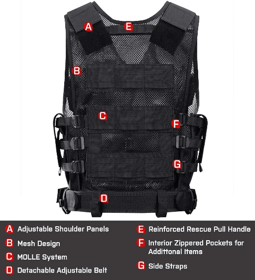 Adjustable Lightweight Tactical Vest - DMC Wholesale