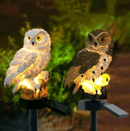 Owl Shape Light LED Solar Garden Light (White) - DMC Wholesale