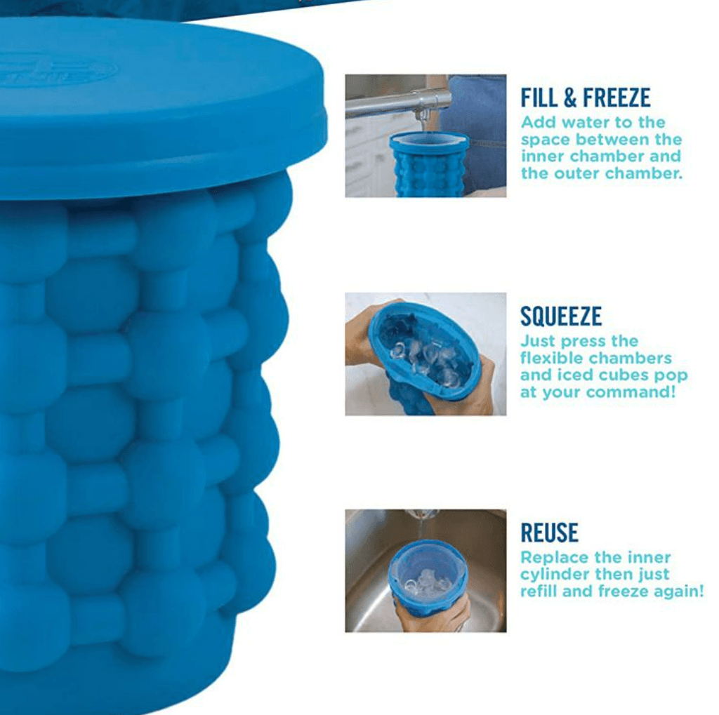 2in1 Magic Silicone Ice Cube Bucket Genie - DMC Wholesale