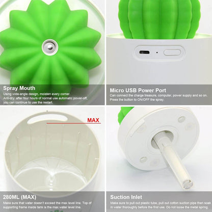 USB Cactus Humidifier (280ml) - DMC Wholesale