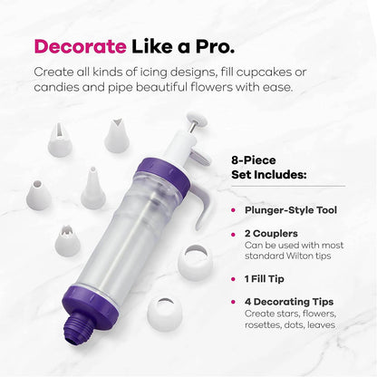 Dessert Decorator Plus Tool with 5 Decorating Tips - DMC Wholesale