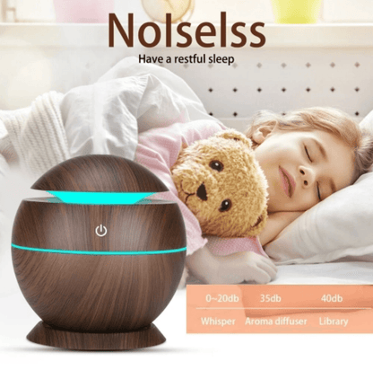 Mini Round LED Ultrasonic Aroma Humidifier (130ml) - DMC Wholesale