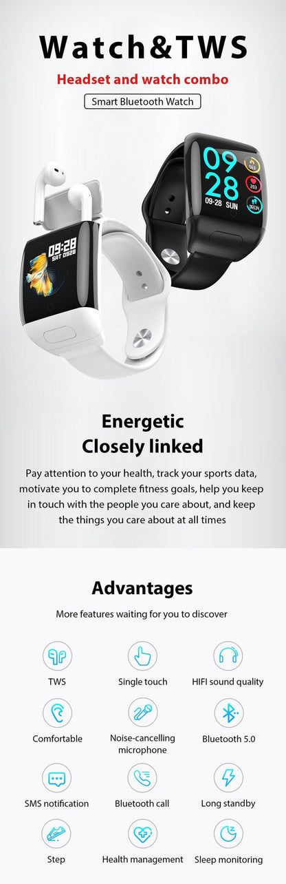 Smart Watch with Wireless Earbuds - DMC Wholesale