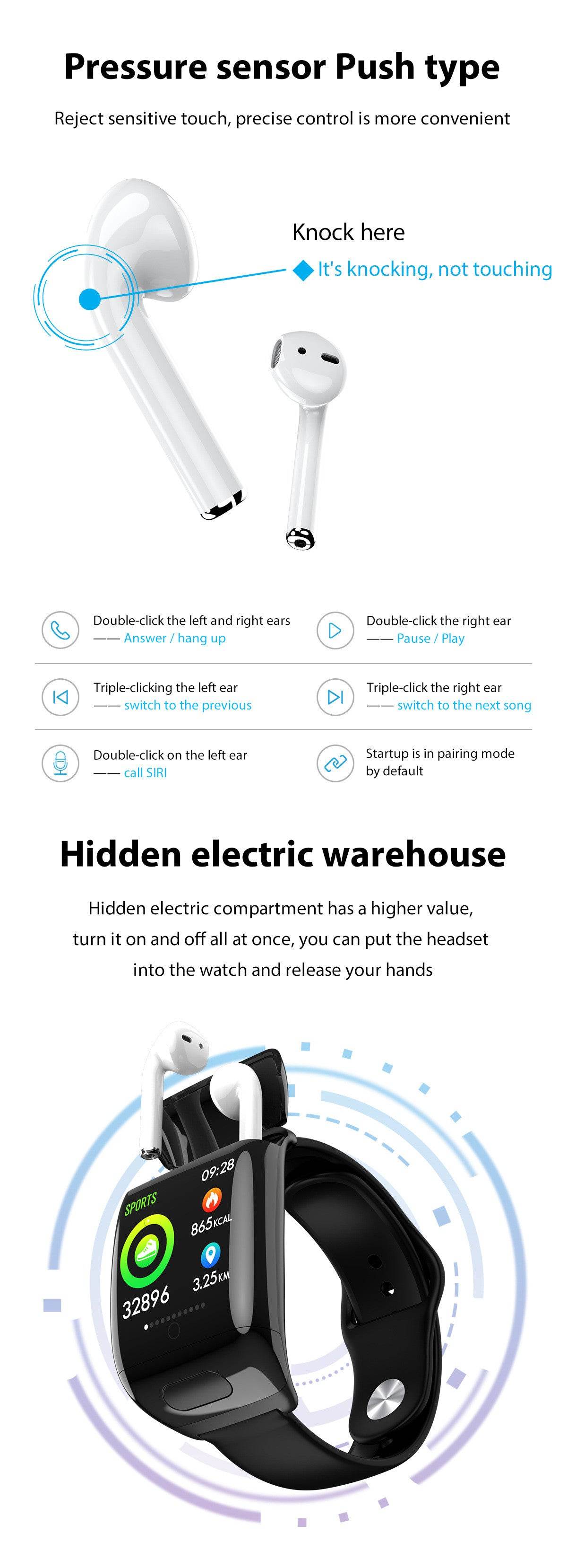 Smart Watch with Wireless Earbuds - DMC Wholesale