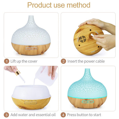 Ultrasonic Air Humidifier Essential Oil Diffuser (550ml)