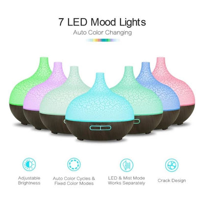 Ultrasonic Air Humidifier Essential Oil Diffuser (550ml)