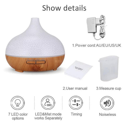 Ultrasonic Air Humidifier Essential Oil Diffuser (550ml)