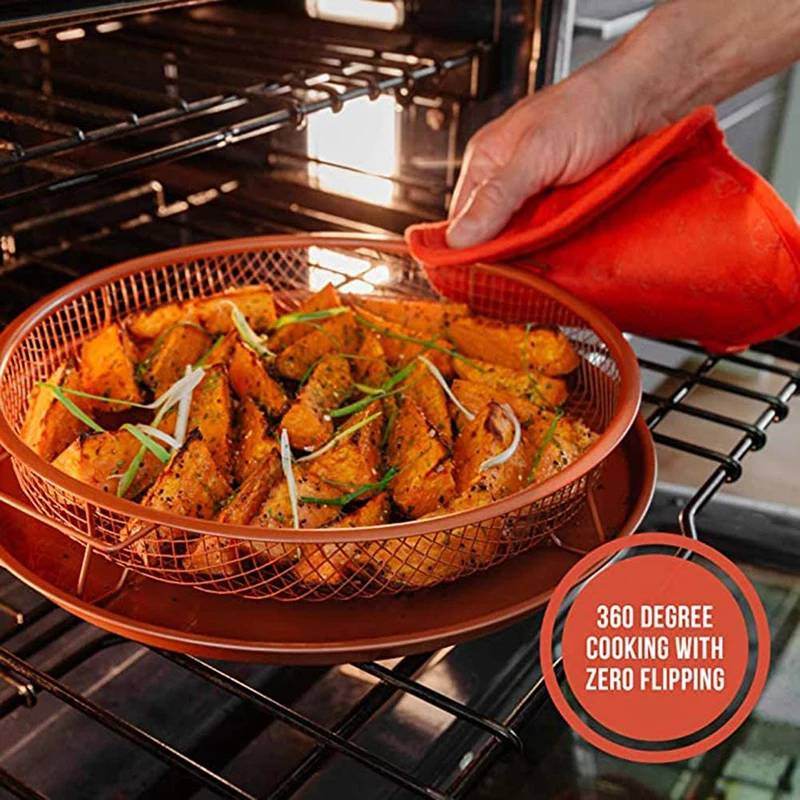 Round Copper Chef Crisper Over Fryer - DMC Wholesale