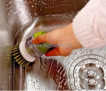 Soap Dispensing Plam Brush With Storage Stand