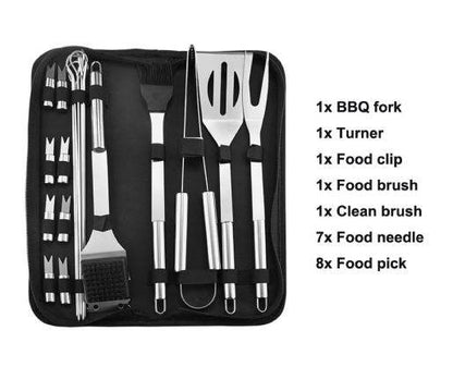 Camping Braai BBQ Tools Set (20 pcs) - DMC Wholesale