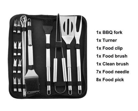 Camping Braai BBQ Tools Set (20 pcs) - Alt View