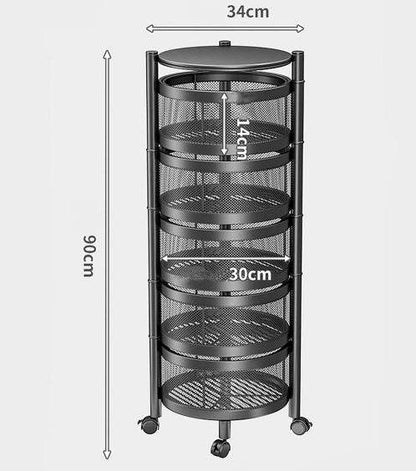 Round Rotating Layered Shelf Storage Rack (5 Tier) - DMC Wholesale