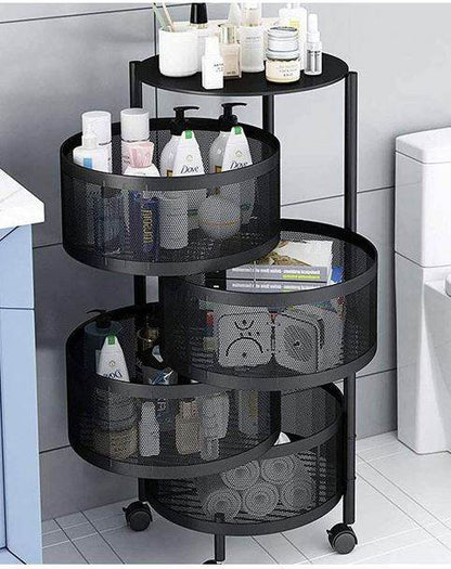 Round Rotating Layered Shelf Storage Rack (5 Tier) - DMC Wholesale
