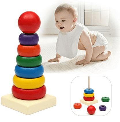 Colourful Wooden Stacking Tower (Small) - DMC Wholesale